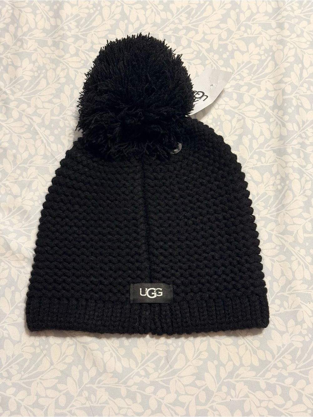 UGG Black Knit Pom Beanie